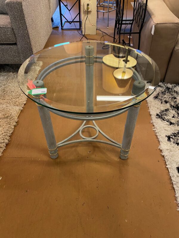 round glass side table