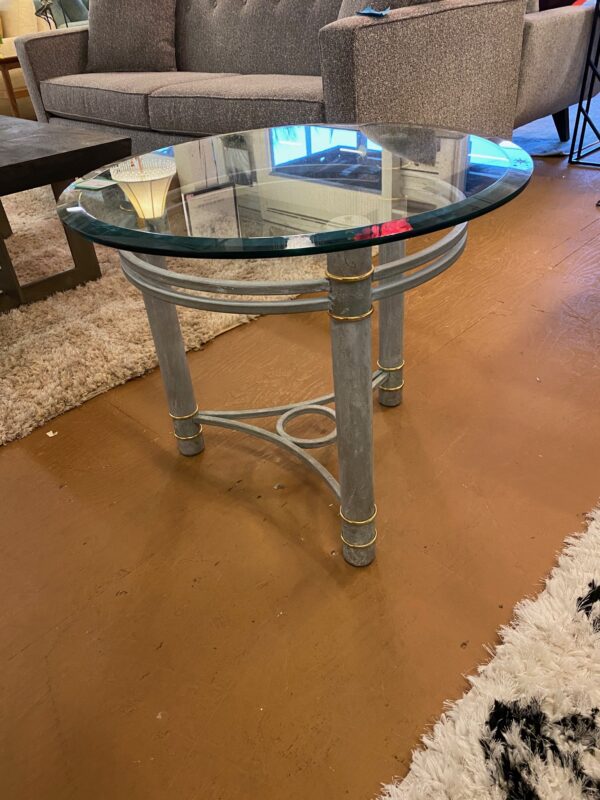 round glass side table