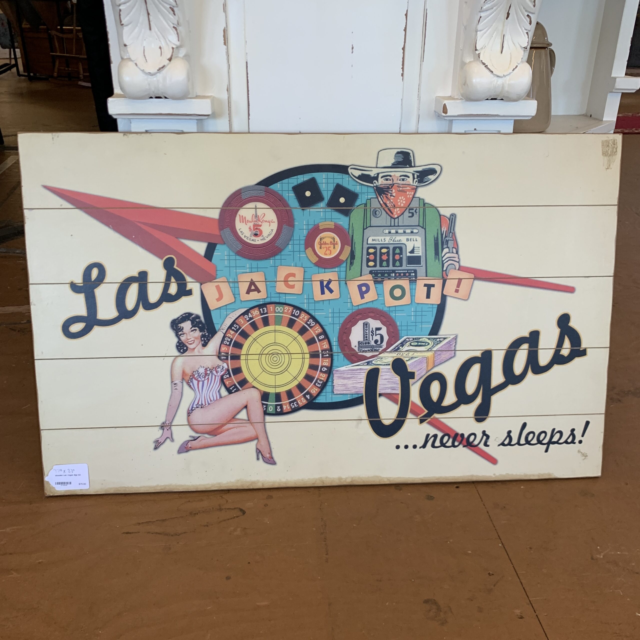 Wooden Las Vegas Sign Everett Consignment